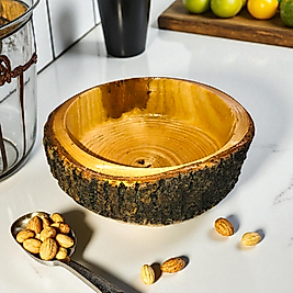 Ağaç Desenli Kase - Ahşap Kase - Kabuklu Şık Kase - Kase