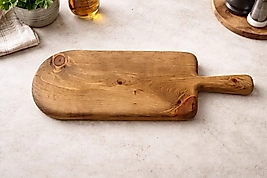 Rustik Kulplu Ahşap Sunum Tahtası - Kulpu Kesme&Sunum Tahtası 52*20