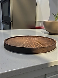 Ahşap Tepsi - Tepsi - Fırınlanmış Kızılçam Tepsi - Dekoratif Servis Tepsisi - Servis Tepsisi -