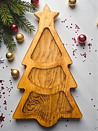 Çam Ağacı Sunumluk - Çerezlik - Sunum Tahtası - Sunumluk - Çam Ağaçlı Sunumluk - Yılbaşı Sunumluk